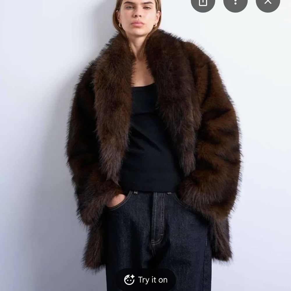 Top shop fur coat size M BNWOT